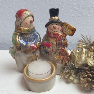 Snowmen Holiday Decoration Gifts Stars Votive Candle Holder, 4 1/2 " High‎